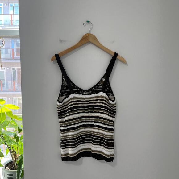 Gap Brown Stripe Knit Tank Size Large - Picture 3 of 3